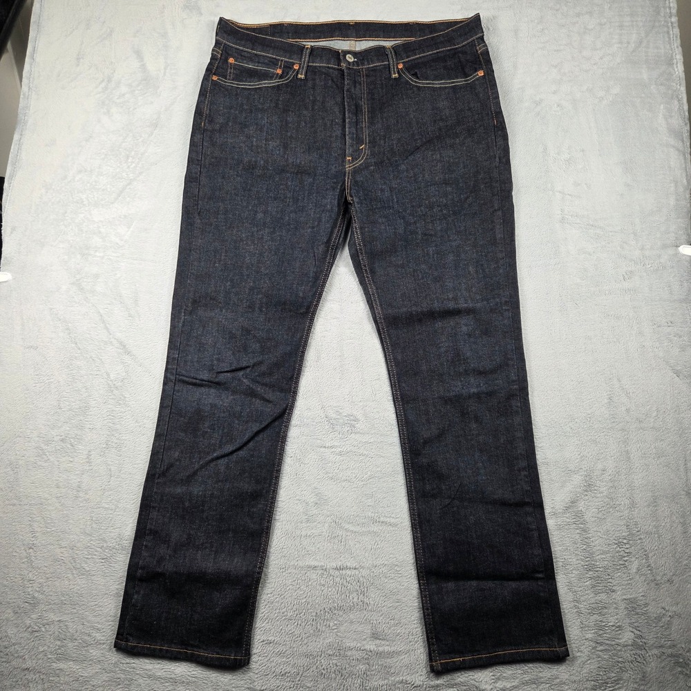 Levi's 514 Straight Fit Jeans Mens 38x32 Dark Indigo Blue Excellent Stretch